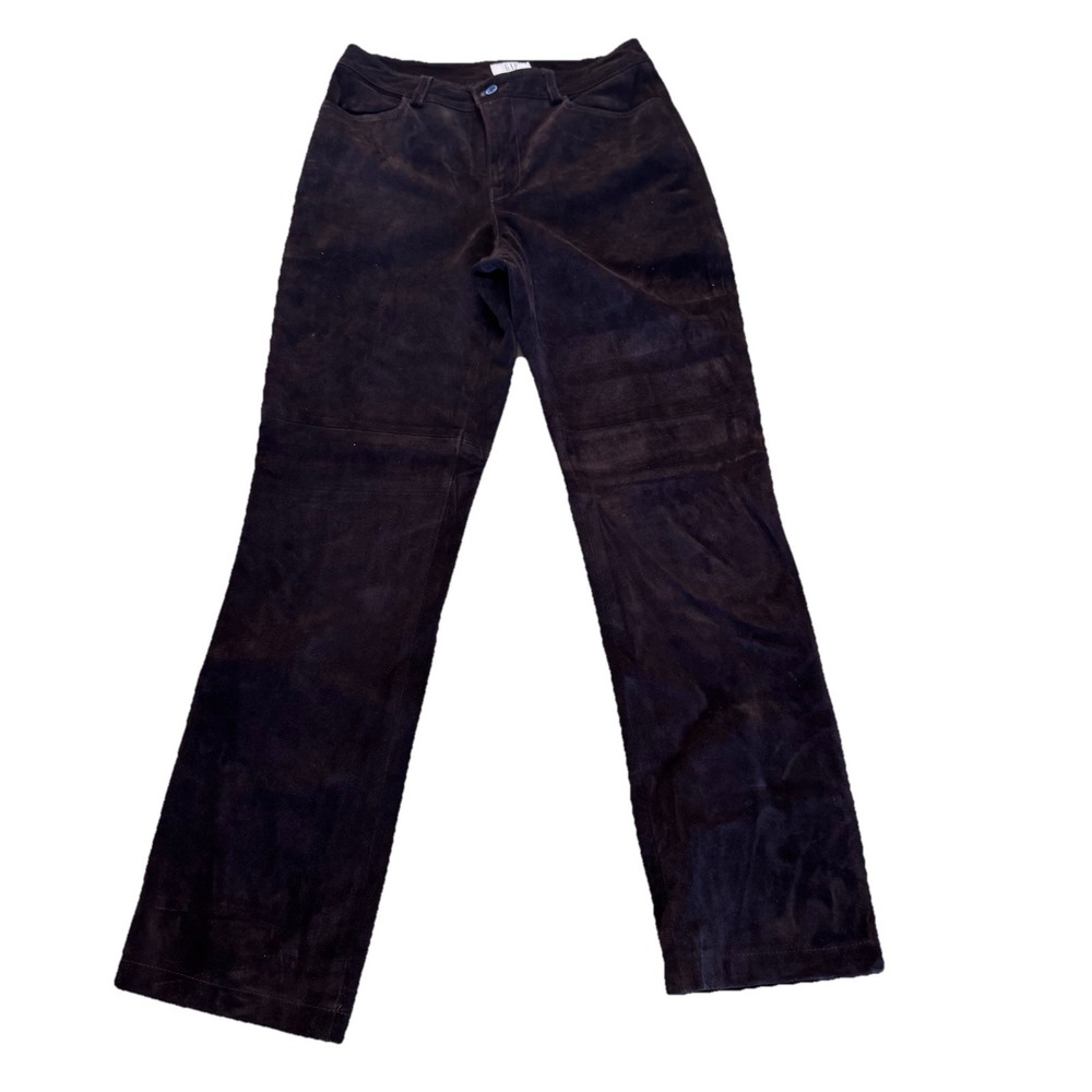 Gap Vintage Leather Boot‎ Cut Pants Size 6 Brown Lined Womens